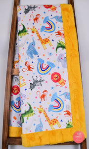 Storybook Multi / Hide Sun - Adult Snuggler - Sew Sweet Minky Designs