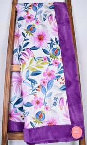 Flower Mart Snow / Hide Pansy - Adult Snuggler - Sew Sweet Minky Designs