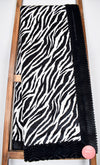 Zebra Black Snow / Ziggy Black - Adult Snuggler - Sew Sweet Minky Designs