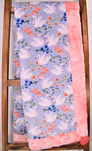 Floral Swans Multi / Galaxy Blossom - Adult Snuggler - Sew Sweet Minky Designs