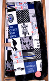 Police Blue Line / Glacier Black - Adult Snuggler - Sew Sweet Minky Designs