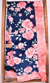 Rose Bouquet Navy / Galaxy Rose Quartz - Adult Snuggler - Sew Sweet Minky Designs