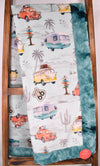 Route 66 Ice / Galaxy Spearmint - Adult Snuggler - Sew Sweet Minky Designs