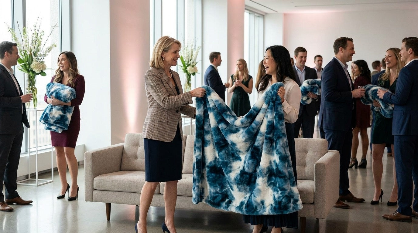 Sew Sweet Minky blankets being given as corporate gifts